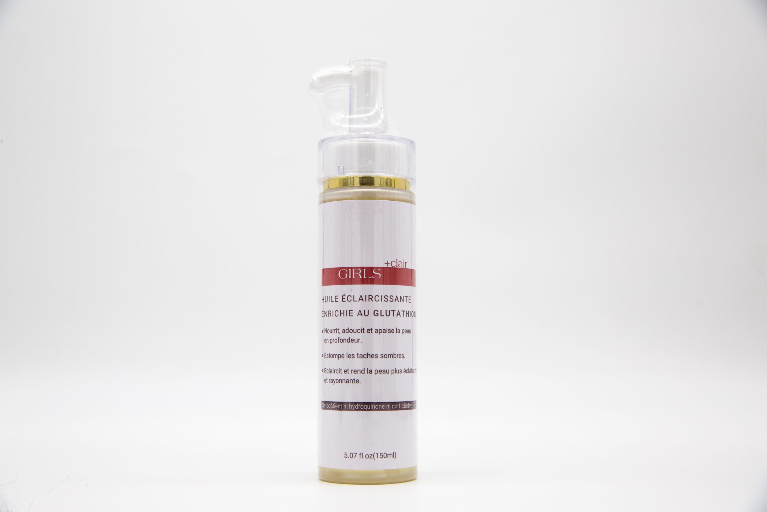 Huile éclaircissante enrichi eau gluthation